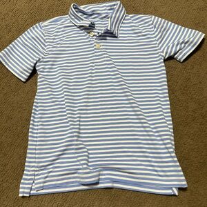 Blue and White Striped kids Polo Shirt